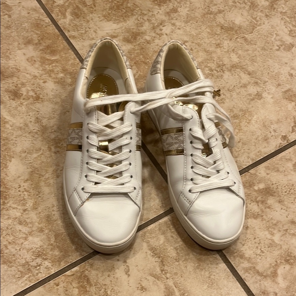 Michael Kors White and Gold Sneakers - Picture 5 of 7